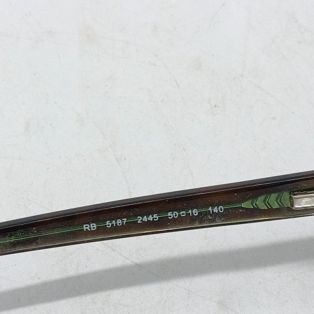 Ray-Ban RB5187 2445 Tortoise Green 50-16-140 Rectangle Full Rim Frames Only 63